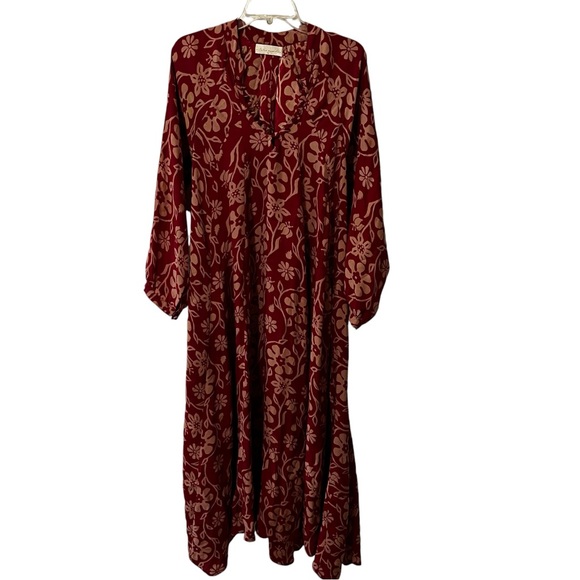 NATALIE MARTIN FIORE MAXI RED FLOWERS WHIMSICAL FAIRY BLOUSON BOHO M - Picture 9 of 16